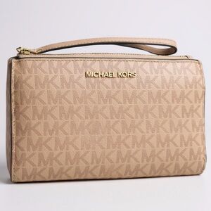 Michael Kors Jet Set Travel Double Zip Wristlet Wallet